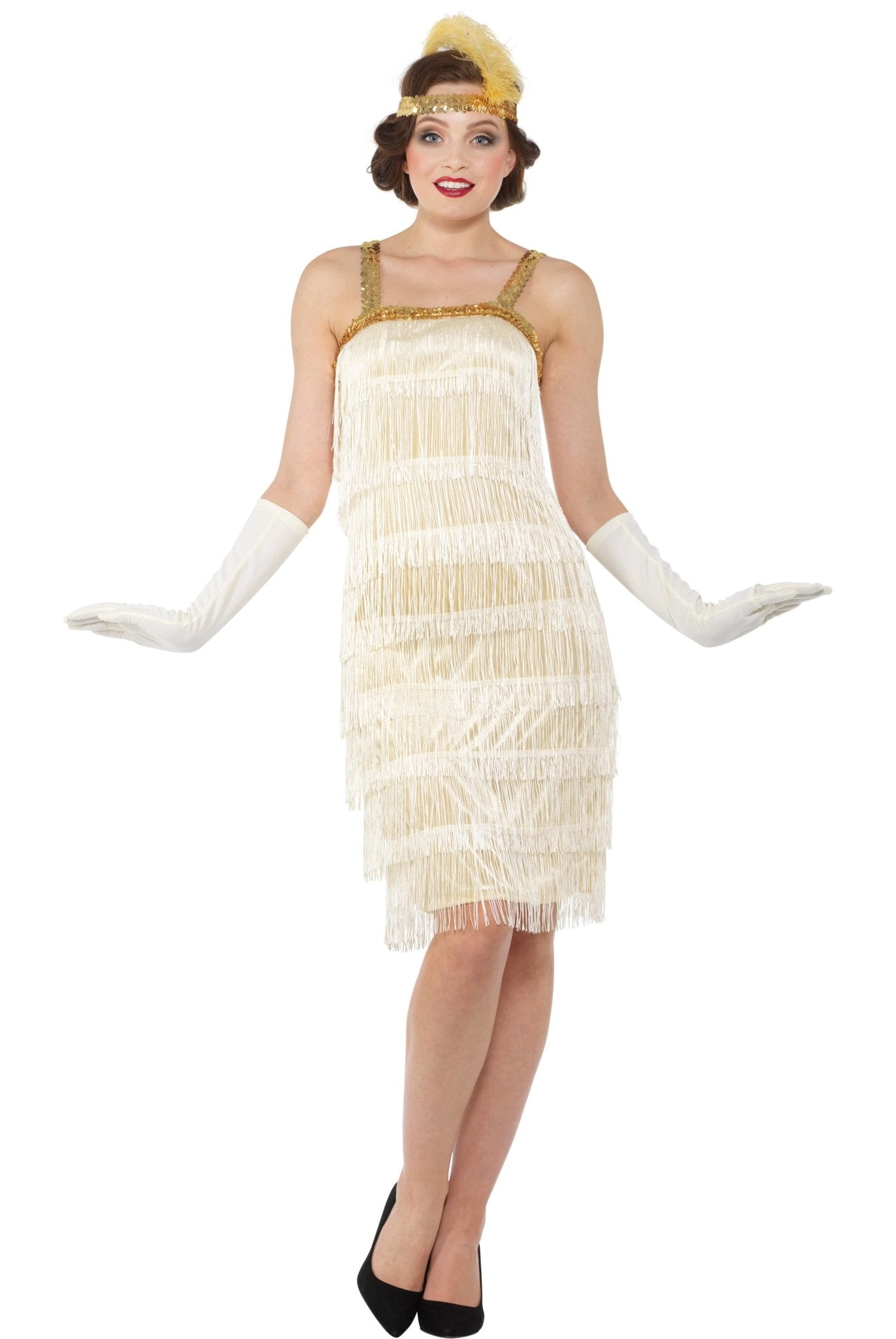 Womens Ivory Flapper Dress - Party Supply